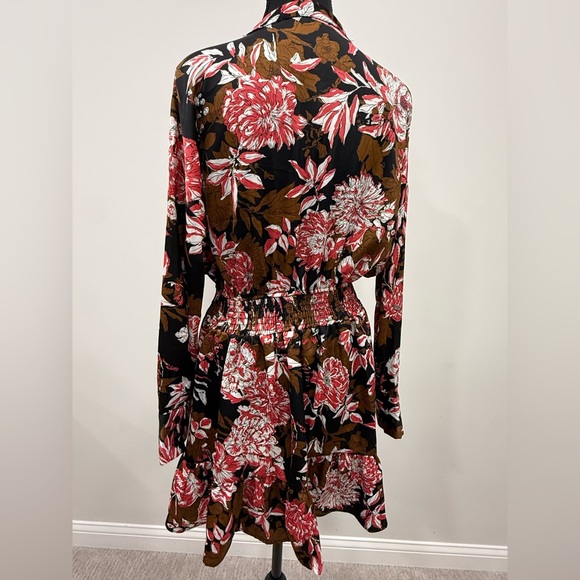 Zara Floral Printed Long Sleeve Mini Dress - Picture 4 of 7
